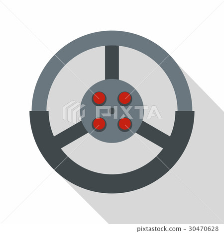 Steering wheel icon, flat style 30470628