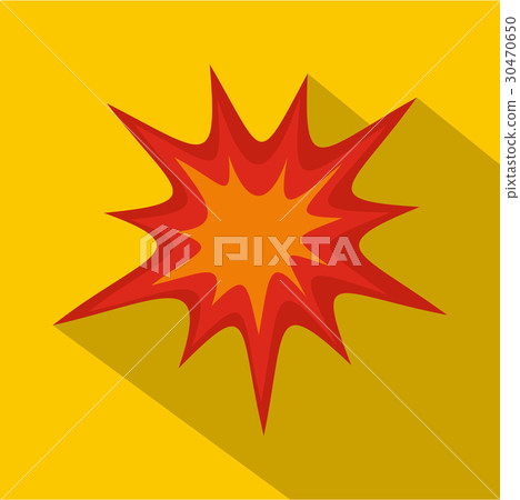 Heavy explosion icon, flat style - Stock Illustration [30470650] - PIXTA
