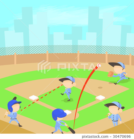 Baseball concept, cartoon style 30470696