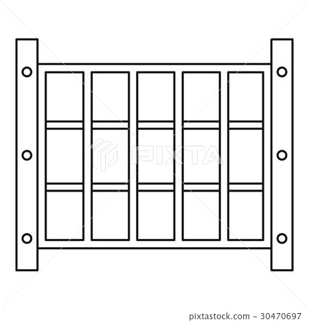 Yard fence icon, outline style Yard fence icon, outline style 30470697