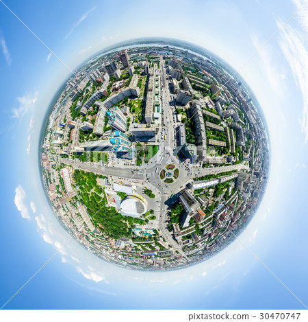 Aerial city view. Urban landscape. Copter shot Aerial city view. Urban landscape. Copter shot 30470747
