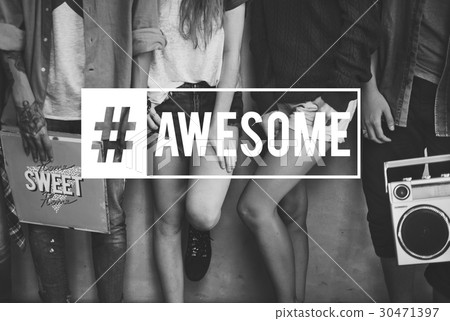 Hashtag Awesome Fabulous Cool Word 30471397