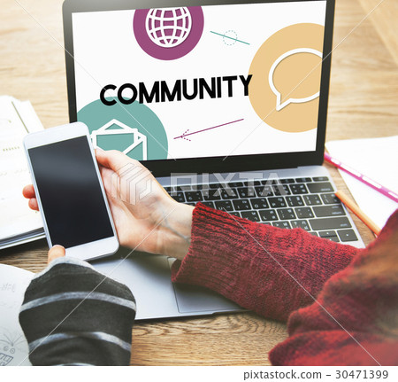 Technology social media connection icons 30471399