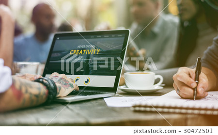 Group of people brainstorming and sharing creativity ideas 30472501