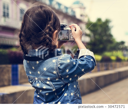 Little Girl Amusement Park Camera Photography 30472571