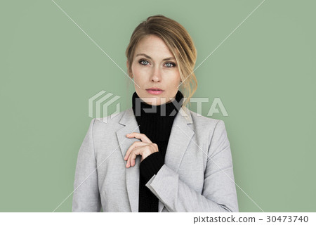 Woman Serious Studio Portarit Concept Woman Serious Studio Portarit Concept 30473740