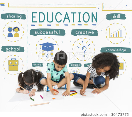 Kids Fun Camp Education Space Icons 30473775