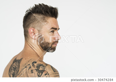 Studio People Shoot Portrait Isolated on White 30474284