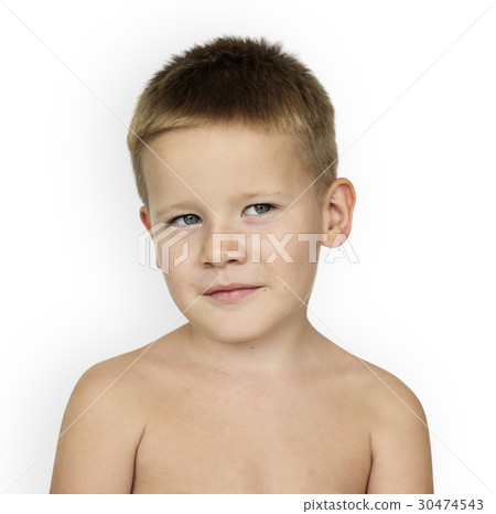 Caucasian Little Boy Bare Chested Smiling 30474543