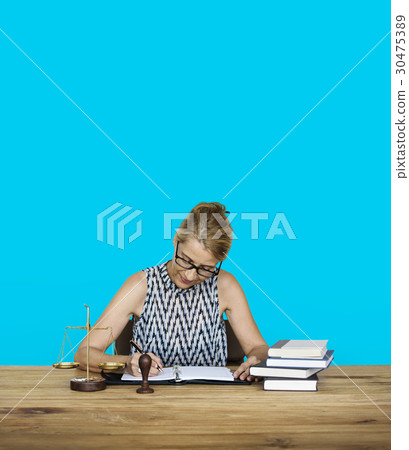 Woman Working Justice Scale Judgement Law Woman Working Justice Scale Judgement Law 30475389