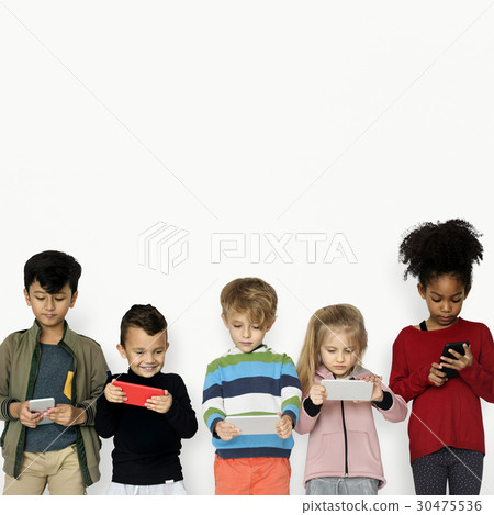 Little Children Using Smart Phone 30475536