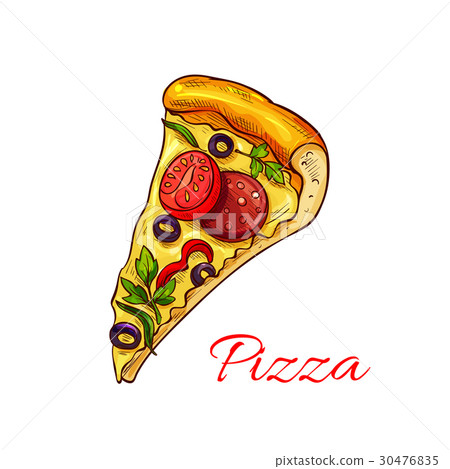 Vector icon pizza for Italian pizzeria fast food Vector icon pizza for Italian pizzeria fast food 30476835