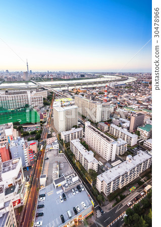 modern city skyscraper aerial view in Tokyo, Japan 30478966