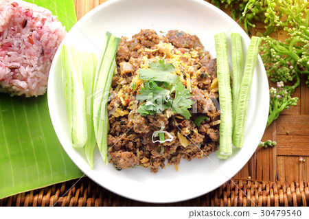 thai spicy minced meat salad, thai food. 30479540
