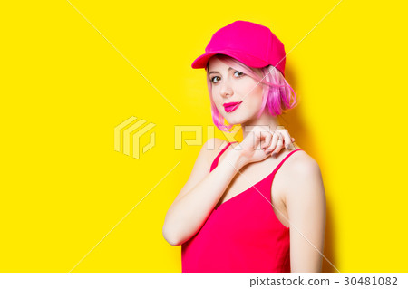 smiling young woman in cap smiling young woman in cap 30481082