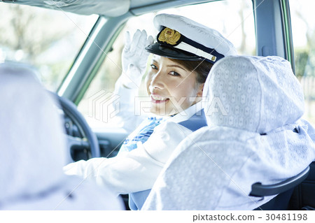 Taxi female driver smile portrait 30481198