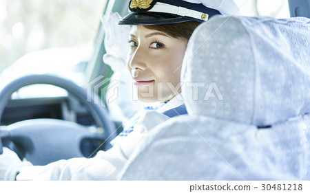 Taxi female driver smile portrait 30481218