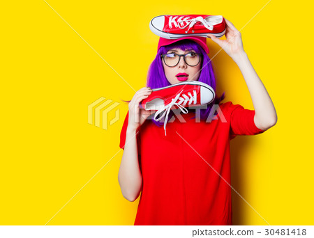 young woman with gumshoes 30481418