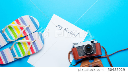 paper My Vacation, camera and sandals 30482029