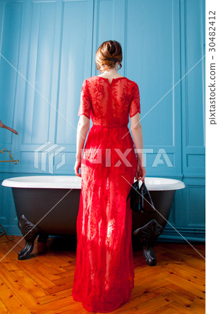 young woman near bath 30482412
