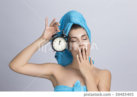 Woman with night creme Woman with night creme 30485405