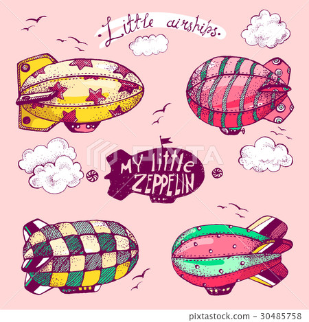 Hand drawn vector vintage collection of cute 30485758