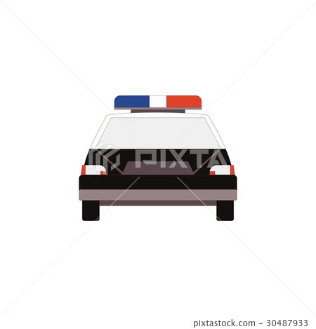 Police car icon front view in flat style for UI UX Police car icon front view in flat style for UI UX 30487933