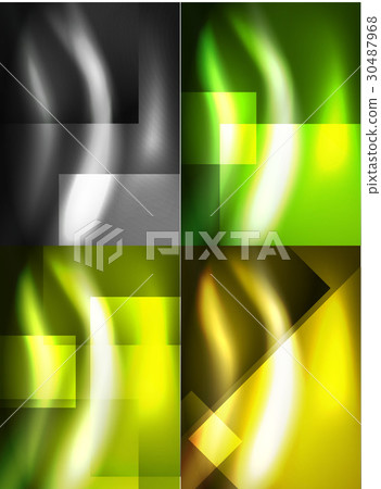 Set of shiny vector silk wave abstract backgrounds Set of shiny vector silk wave abstract backgrounds 30487968