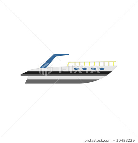 Flat yacht, boat, cargo ship. Vector design 30488229