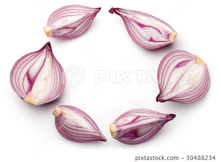 Red Onions Isolated on White Background 30488234