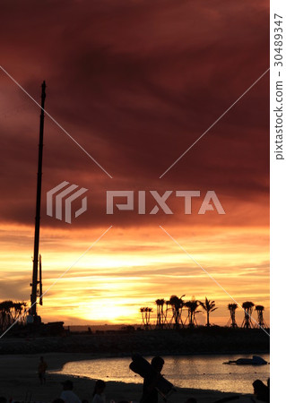 日落時的海灘 日落時的海灘 30489347