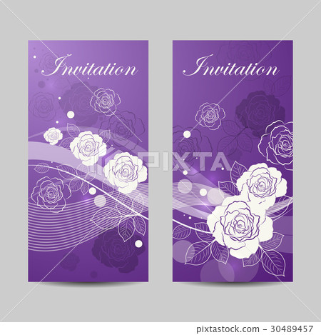 Set of vertical banners with flowers 30489457