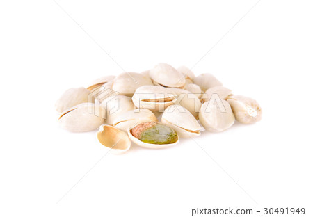 Pistachio nut on white background Pistachio nut on white background 30491949