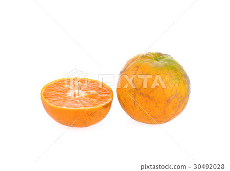 Organic orange fruit on white background 30492028