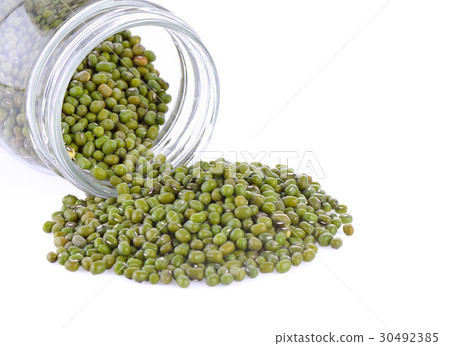 Green beans on white background Green beans on white background 30492385