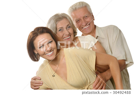 Elderly parents and their adult daughter 30492488