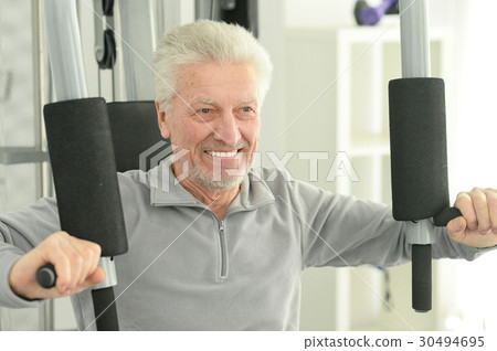 Elderly man in the gym Elderly man in the gym 30494695