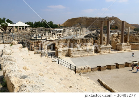 The ancient city of Beit She'an is located in the  30495277