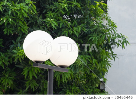 light White Glowing spheres in garden light White Glowing spheres in garden 30495446