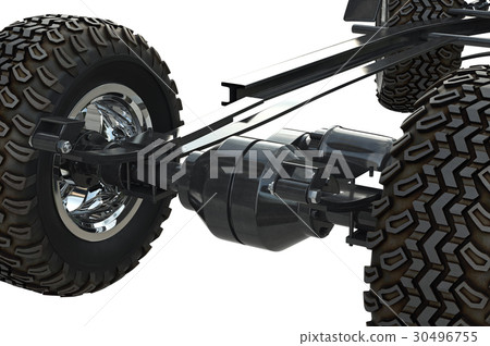 Golf car chassis undercarriage, close view 30496755