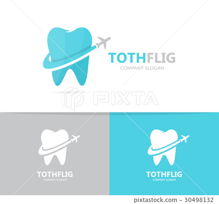 Vector of tooth and airplane logo combination Vector of tooth and airplane logo combination 30498132