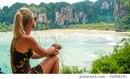 Blond beautiful Women on View Point to Hat Tom Sai 30498291