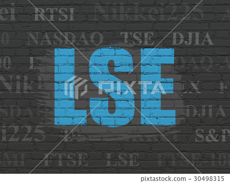 Stock market indexes concept: LSE on wall 30498315