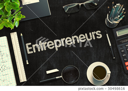 Entrepreneurs Concept on Black Chalkboard. 3D Entrepreneurs Concept on Black Chalkboard. 3D 30498616