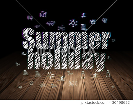 Tourism concept: Summer Holiday in grunge dark 30498632