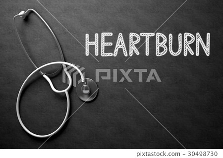 Chalkboard with Heartburn Concept. 3D Illustration 30498730