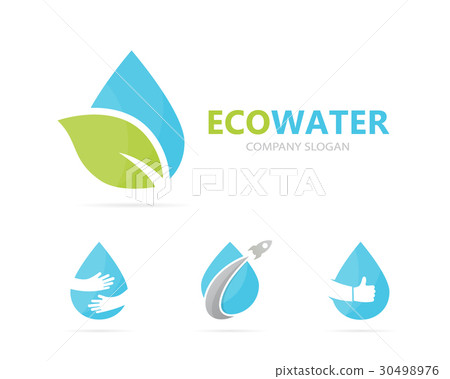 Vector of oil and leaf logo combination. Drop and 30498976