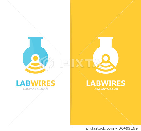 Vector of flask and wifi logo combination Vector of flask and wifi logo combination 30499169