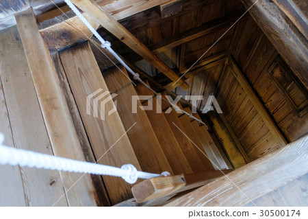 Maruoka castle abrupt staircase 30500174