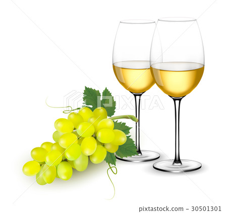 Green grapes and wine 30501301